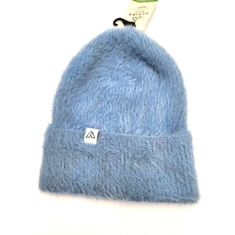 NEW! ALPINE Blue Fuzzy Beanie